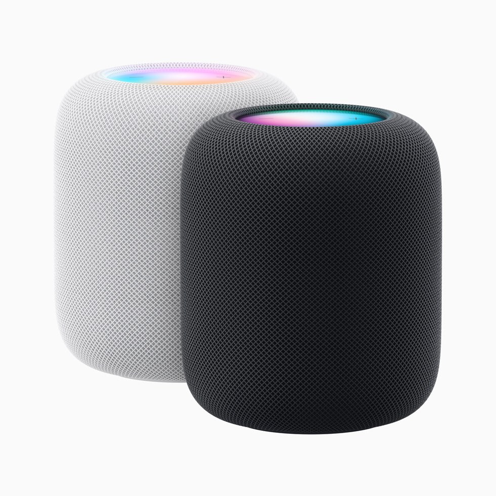 Apple Newsroom · HomePod, 2023. Smart-speaker example, not a proven high-velocity SKU.